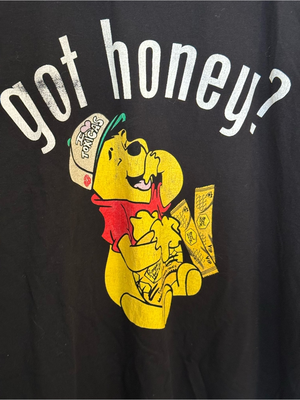 Chicos Toxicos Got Honey Pooh Bear Parody Graphic Tee Shirt Black Mens XXL - Picture 2 of 4